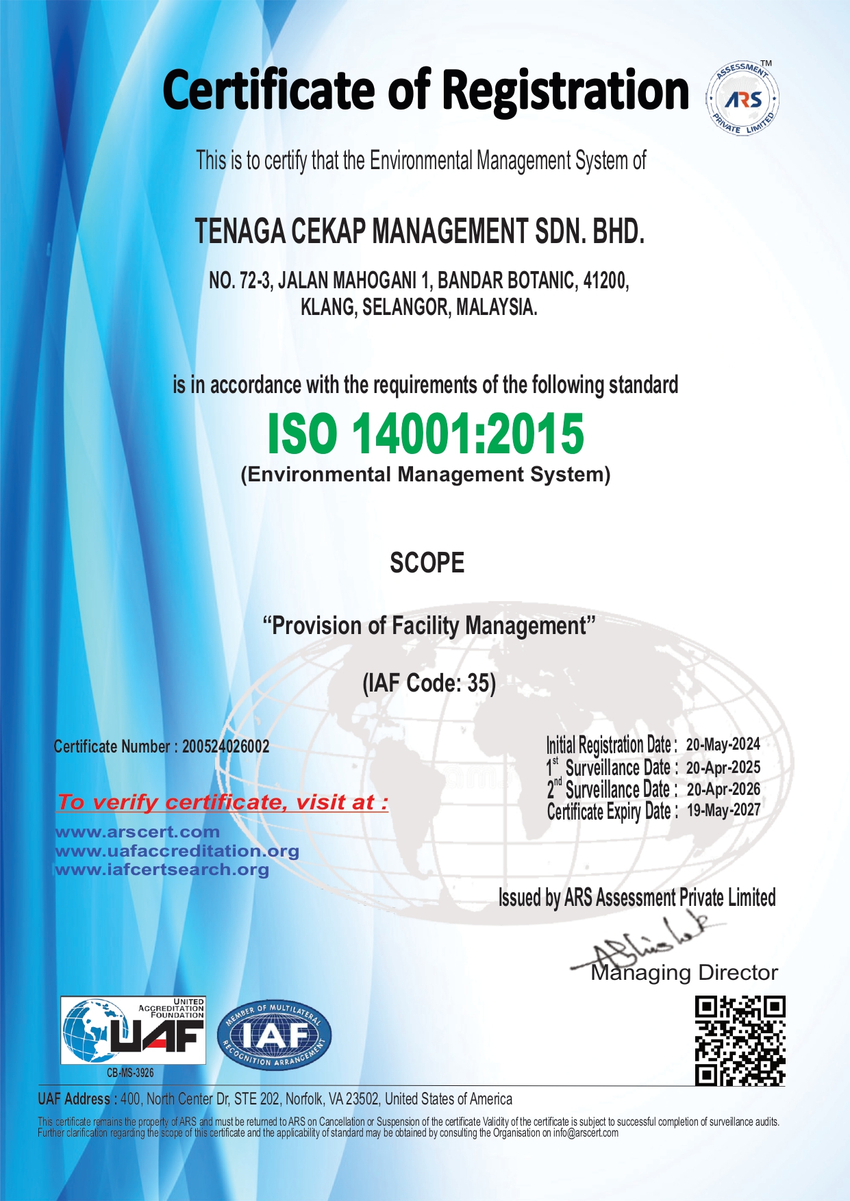 ISO 14001:2015 - Environmental Management System